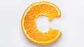 Generative AI Citrus fruit food orange shape of vitamin c flat lay on white background copy space top view vertica