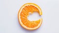 Generative AI Citrus fruit food orange shape of vitamin c flat lay on white background copy space top view vertica