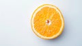 Generative AI Citrus fruit food orange shape of vitamin c flat lay on white background copy space top view vertica