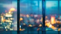 Generative AI City view blurred background Office and window view background Bokeh and copy space business concept Royalty Free Stock Photo