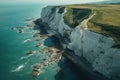 Generative ai: Cliff view-stand at the edge of a high cliff and enjoy the breathtaking view of the sea or a valley