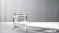 Generative AI Close empty glass jar for food and canned food on white business concept.