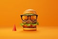 Generative AI Close up shot of young man eats greedily delicious hamburger feels very hungry consumes fast food we