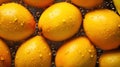 Generative AI, closeup fresh mango fruit background. Tropical exotic closeup photo