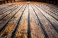 Generative AI Closeup Perspective of Wooden Boat Deck with Rich Timber Grain Patterns business concept.