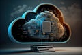 Generative AI: Cloud technology concept. Data center concept Royalty Free Stock Photo