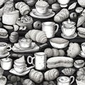 Generative AI Coffee and bakery - seamless-