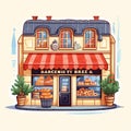 Generative AI Coffee house - vector illustration- Royalty Free Stock Photo