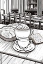 Generative AI Coffee house - vector illustration- Royalty Free Stock Photo