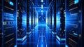 Generative ai collage image picture photo of data center interior with server storage high quality protection Royalty Free Stock Photo