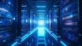 Generative ai collage image picture photo of data center interior with server storage high quality protection Royalty Free Stock Photo