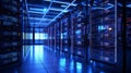 Generative ai collage image picture photo of data center interior with server storage high quality protection Royalty Free Stock Photo