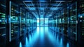 Generative ai collage image picture photo of data center interior with server storage high quality protection Royalty Free Stock Photo