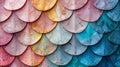 Generative AI Color Fish scale abstract pattern background Mermaid snake skin texture pattern background Fish scal Royalty Free Stock Photo