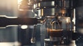 Generative AI Color image of an espresso making machine business concept. Royalty Free Stock Photo