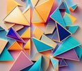Colorful abstract background forming triangles randomly but has high artistic value
