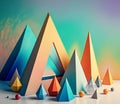 Colorful abstract background forming triangles randomly but has high artistic value