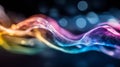 Generative AI Colorful Abstract Liquid Waves with Bokeh Background and Soft Light business concept. Royalty Free Stock Photo