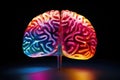 Colorful brain illustration, cognitive science, educational psychology, learning neuroscience neurogenesis, thinking brain, memory