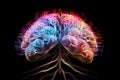 Colorful brain illustration, cognitive science, educational psychology, learning neuroscience neurogenesis, thinking brain, memory