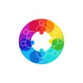 Generative AI Colorful Ring Logo Rainbow Circles Network Connection Vector Royalty Free Stock Photo