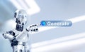 Generative AI concept. Artificial intelligence technology for digital content and automated data transformation.