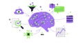 Generative AI concept with a brain, cloud, and data nodes, ...