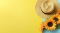 Concept summer beach vacation Straw hat sunglasses and 1690447551685 2 Royalty Free Stock Photo