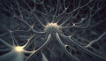 Generative AI, Conceptual illustration of neuron cells with glowing link knots