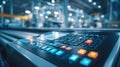 Generative AI Control Panel Interface of Advanced Manufacturing Equipment in a Modern Industrial Setting business Royalty Free Stock Photo