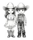 Generative AI Cowboy Kids Wear Traditional-