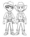 Generative AI Cowboy Kids Wear Traditional-