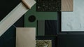 Generative AI Creative flat lay composition of interior designer and architect moodboard Textile and paint samples