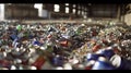 Generative AI Crushed soda and beer cans at a recycling facility. The cans will be shipped to an aluminum foundry.