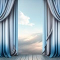 Generative AI: curtains luxury Scene performance or background for web