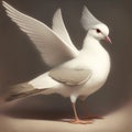 Generative AI: cute exotic fantasy bird very feathery in pastel colors on a light background