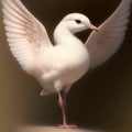 Generative AI: cute exotic fantasy bird very feathery in pastel colors on a light background