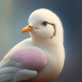 Generative AI: cute exotic fantasy bird very feathery in pastel colors on a light background