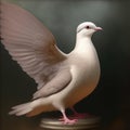 Generative AI: cute exotic fantasy dove very feathery in pastel colors on a light background