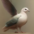 Generative AI: cute exotic fantasy dove very feathery in pastel colors on a light background
