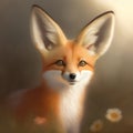 Generative AI: cute exotic pink fantasy fox in pastel colors