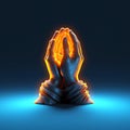 Generative AI 3d hand pray icon-