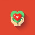 Generative AI 3d icon red heart-