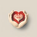 Generative AI 3d icon red heart-