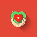 Generative AI 3d icon red heart-