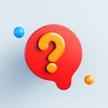 Generative AI 3d QA Speech bubble- Royalty Free Stock Photo