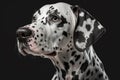 Generative AI. Dalmatian dog in front of a dark background