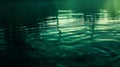 Generative AI Dark blue green abstract background Reflection of light on a smooth surface of water with small wave Royalty Free Stock Photo