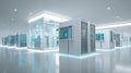 Generative AI Data Center Infrastructure Modern Server Room with Racks Cloud Computing and High Technology Solutio Royalty Free Stock Photo