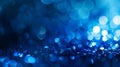 Generative AI Defocused light flare Blur glow banner Cyber illumination Bokeh neon navy blue black color gradient Royalty Free Stock Photo